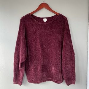 A new day chenille sweater in cranberry color